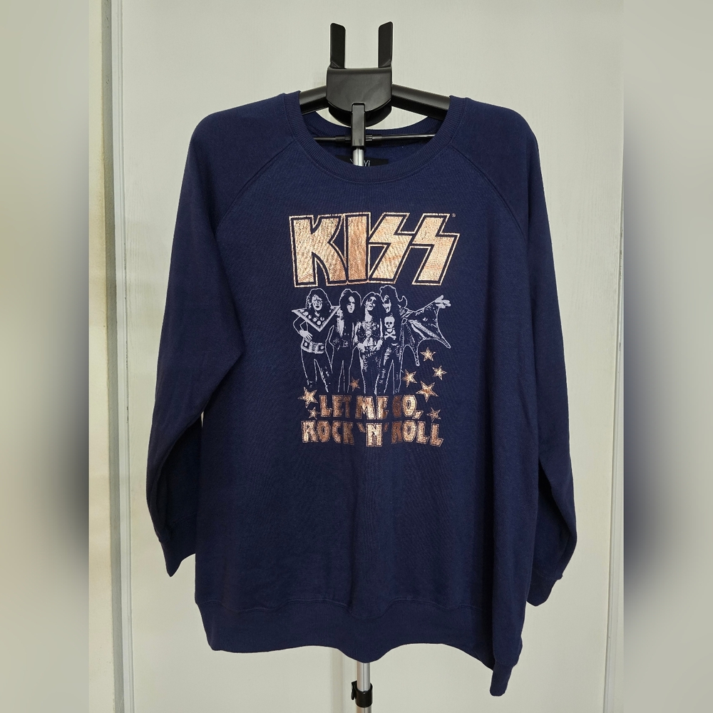 Kiss Vinyl Icons Blue Sweatshirt